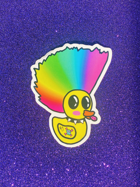Bubbles the Punky Ducky Glossy Sticker