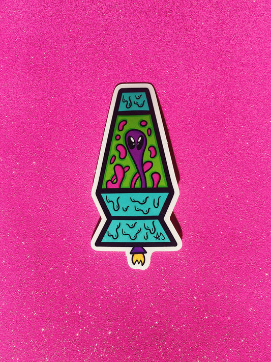 Retro Rocket Glossy Sticker