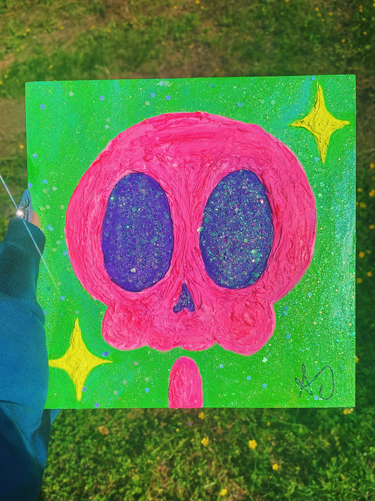 Atomic Skelly 3D Acrylic Painting