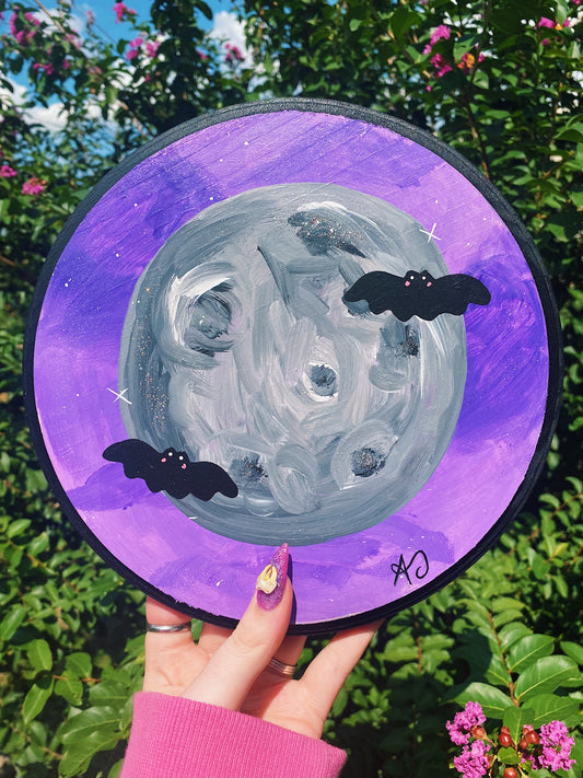 Batty Moon Acrylic Painting