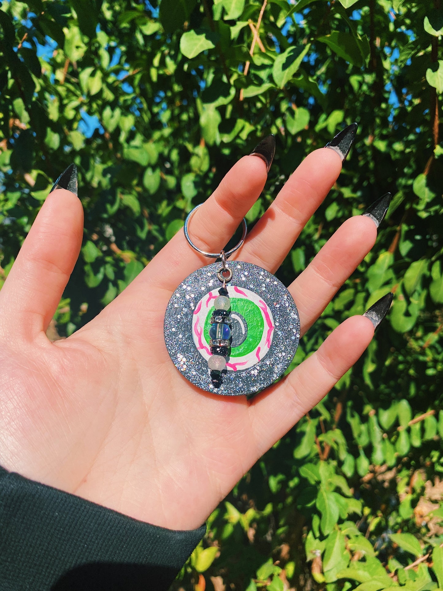 Black Holographic Eyeball Keychain