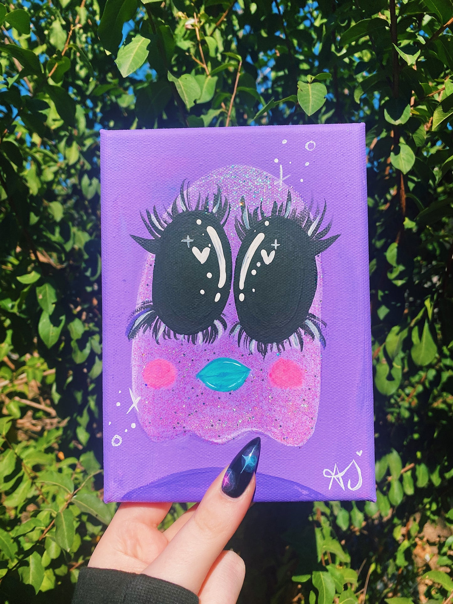 Glitter Ghostie Acrylic Painting