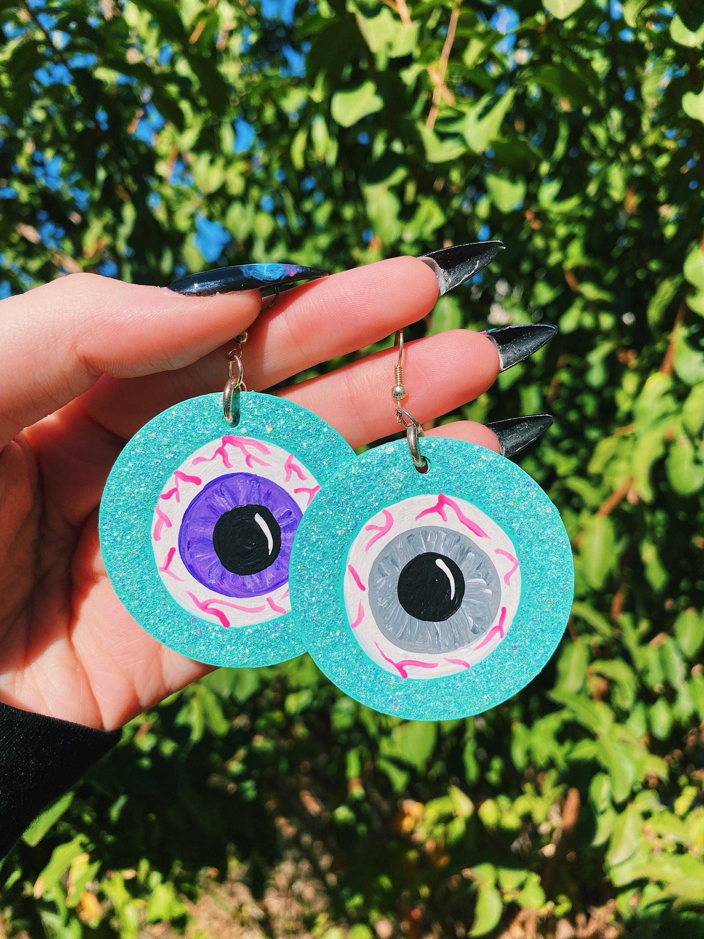 Pastel Blue Eyeball Earrings