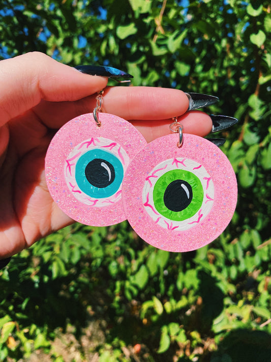 Pastel Pink Eyeball Earrings