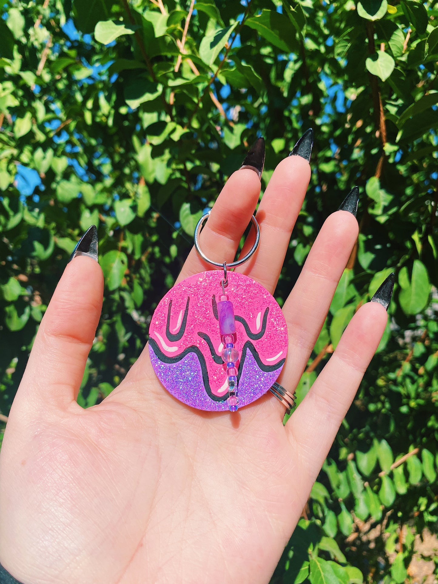 Purple with Pink Slime Keychain