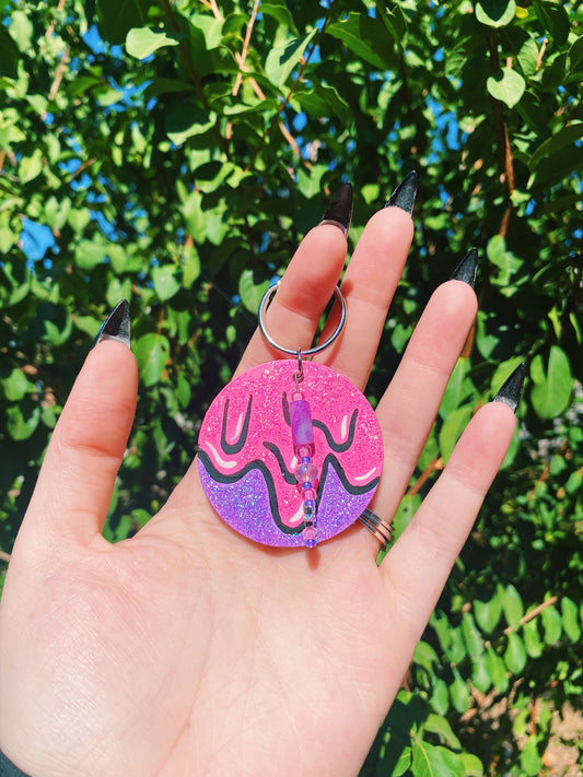 Purple with Pink Slime Keychain