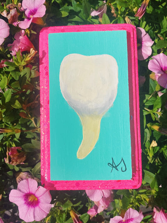 Cotton Candy Tooth Acrylic Painting