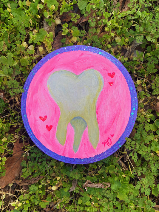 I Love You TOOTH Acrylic Painting