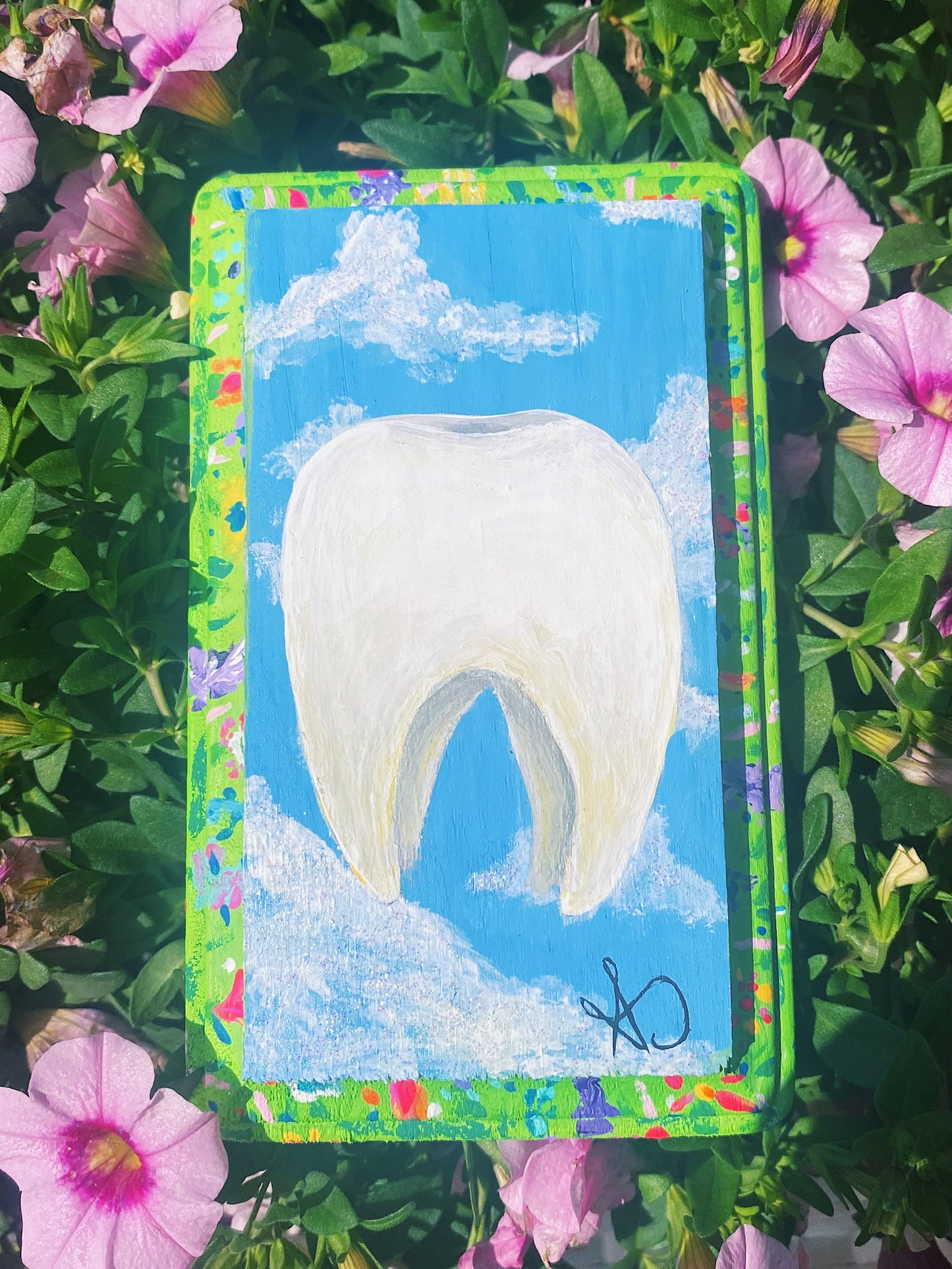 Cloudy Tooth Acrylic Painting