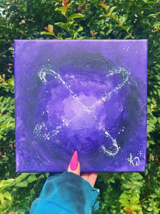 Purple Nebula Acrylic Painting